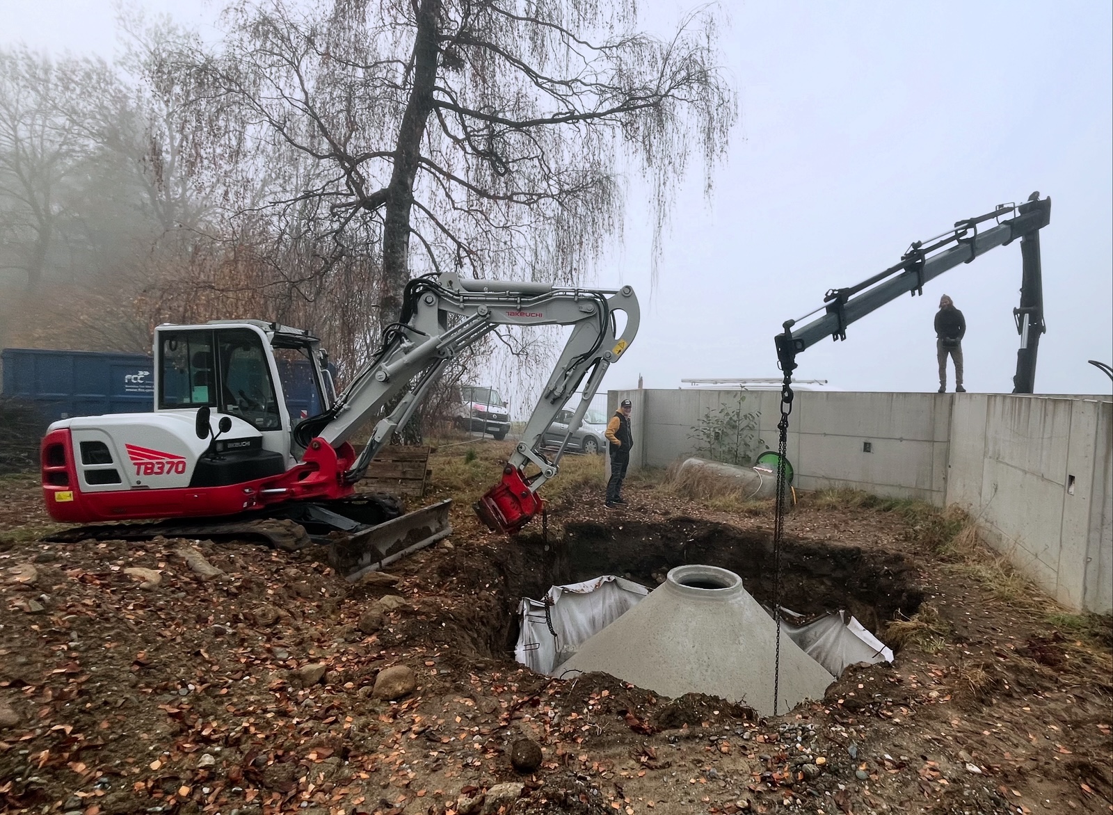 Fundamentaushub auf einer Baustelle